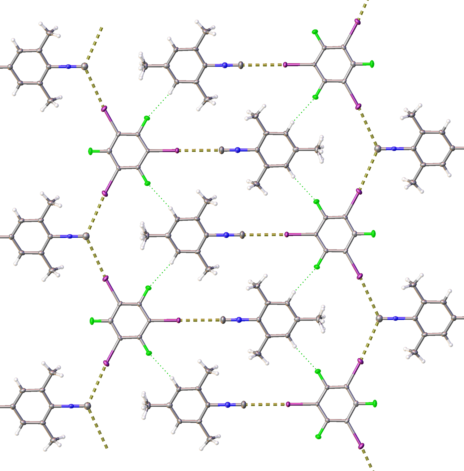 13c导航-(CNMes)2 •1,3,5-FIB 晶体的2D结构-13Corg